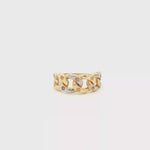 Load and play video in Gallery viewer, 14ct Two-Tone Yellow Gold Chain Link Band Ring