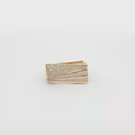 Load and play video in Gallery viewer, Tri-Tone Gold Multi-Stone Ring with Round Brilliant Cut CZ