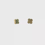 Load and play video in Gallery viewer, 14ct Yellow Gold Clover Stud Earrings