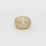 Load and play video in Gallery viewer, Textured Two-Tone Gold Statement Band Ring
