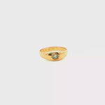 Load and play video in Gallery viewer, 18ct Yellow Gold Signet Ring with Round Brilliant Fancy Diamond