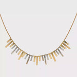 Load and play video in Gallery viewer, Textured Bar Yellow &amp; White Gold Necklace
