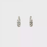 Load and play video in Gallery viewer, Textured White Gold Silver Hoop Earrings