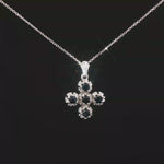 Load and play video in Gallery viewer, White Gold Charm Necklace with Deep Blue Sapphire