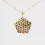 Load and play video in Gallery viewer, Elegant Yellow Gold Geometric Pendant Chain Necklace