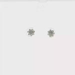 Load and play video in Gallery viewer, White Gold CZ Stud Earrings
