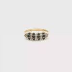 Load and play video in Gallery viewer, 9ct Gold Ring with Deep Blue Sapphires