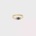 Load and play video in Gallery viewer, 9ct Gold Ring with Round Ruby Cabochon &amp; Diamonds