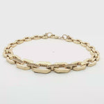 Load and play video in Gallery viewer, Yellow Gold Chain Bracelet with Fancy Brown Diamonds