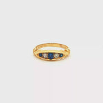 Load and play video in Gallery viewer, 18ct Gold Ring with Royal Blue Sapphire &amp; Diamonds