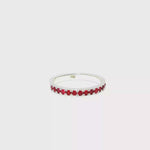 Load and play video in Gallery viewer, White Gold Eternity Ring with Round Cut Red Rubies