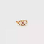 Load and play video in Gallery viewer, Yellow Gold Multistone Ring with Round Cabochon Opals