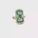 Load and play video in Gallery viewer, 18ct Two-Tone Gold Ring with Emeralds &amp; Diamonds