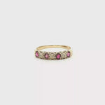 Load and play video in Gallery viewer, 9ct Gold Ring with Ruby &amp; Diamonds