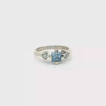 Load and play video in Gallery viewer, 14ct White Gold Ring with Topaz &amp; Diamonds