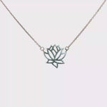 Load and play video in Gallery viewer, White Gold Lotus Pendant Necklace