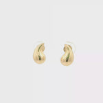 Load and play video in Gallery viewer, Teardrop Yellow Gold Stud Earrings