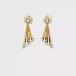 Load and play video in Gallery viewer, Yellow Gold Dangle Earrings with Pear Cut Diamond