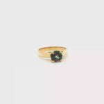 Load and play video in Gallery viewer, 14ct Gold Solitaire Ring with Round Mystic Topaz