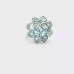 Load and play video in Gallery viewer, 9ct Aquamarine Cabochon Ring in White Gold
