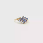 Load and play video in Gallery viewer, 9ct Gold Multistone Ring with Bluish Purple Tanzanite
