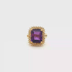 Load and play video in Gallery viewer, 14ct Gold Cocktail Ring with Amethyst &amp; Diamonds