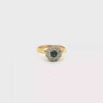 Load and play video in Gallery viewer, 18ct Gold Ring with Deep Blue Sapphire &amp; Diamonds