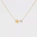 Load and play video in Gallery viewer, Two-Tone Star Pendant Chain in Yellow and White Gold