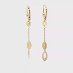 Load and play video in Gallery viewer, Modern Yellow Gold Geometric Dangle Earrings