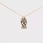 Load and play video in Gallery viewer, Rose Gold Fish Charm Necklace - Delicate Openwork Pendant
