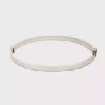 Load and play video in Gallery viewer, White Gold Greek Key Pattern Bangle Bracelet