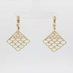 Load and play video in Gallery viewer, Yellow Gold Dangle Earrings With White Gold