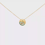 Load and play video in Gallery viewer, Enamel Eye Pendant Necklace in Yellow Gold