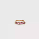 Load and play video in Gallery viewer, 9ct Yellow Gold Ring with Marquise-Cut Pink Sapphires