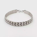 Load and play video in Gallery viewer, Designer White Gold Engraved Chain Bracelet