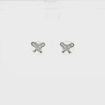 Load and play video in Gallery viewer, White Gold Stud Earrings with Round Brilliant Cut CZ