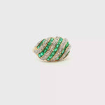 Load and play video in Gallery viewer, 9ct Gold Ring Adorned With Emeralds &amp; Diamonds