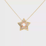 Load and play video in Gallery viewer, Tri-Tone Gold Star Charm Necklace