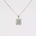 Load and play video in Gallery viewer, Baguette CZ Necklace in White Gold
