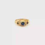 Load and play video in Gallery viewer, 18ct Gold Ring with Deep Blue Sapphire