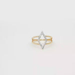 Load and play video in Gallery viewer, Two Tone Gold Open Geometric Band Ring