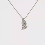 Load and play video in Gallery viewer, Elegant White Gold CZ Ribbon Necklace