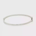 Load and play video in Gallery viewer, 14ct White Gold Etched Bangle Bracelet