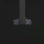 Load and play video in Gallery viewer, Yellow Gold Stud Earrings with Deep Blue Sapphire Cluster