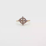 Load and play video in Gallery viewer, Yellow Gold Multistone Ring with Round Brilliant Amethysts