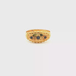 Load and play video in Gallery viewer, 18ct Gold Band Ring with Deep Blue Sapphire