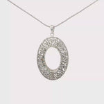 Load and play video in Gallery viewer, White Gold Floral Openwork Pendant Necklace