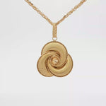 Load and play video in Gallery viewer, Elegant Yellow Gold Floral Charm Pendant Necklace