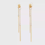 Load and play video in Gallery viewer, Yellow Gold Dangle Bar Earrings