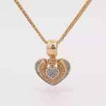 Load and play video in Gallery viewer, Yellow Gold Heart Diamond Charm Necklace